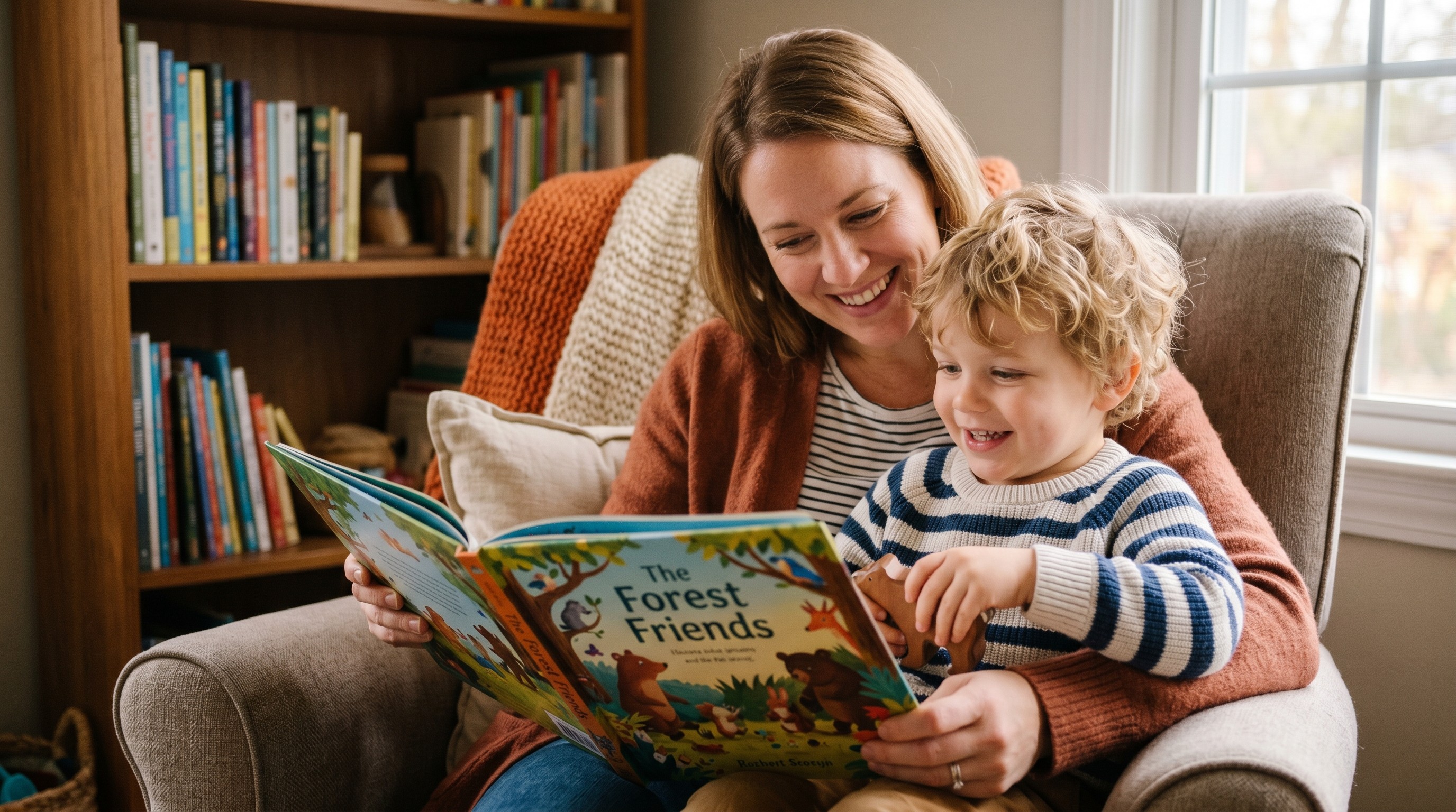Mãe e filho usando o Método Pequeno Leitor